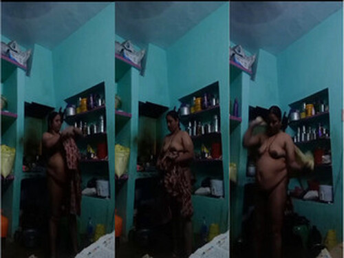 Indian Bhabhi Wearing Cloths After Bathing Capture In Hidden Cam