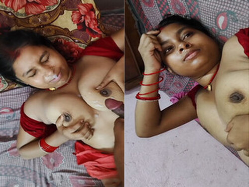 Indian Wife Blowjob and Hubby Cum On Boobs